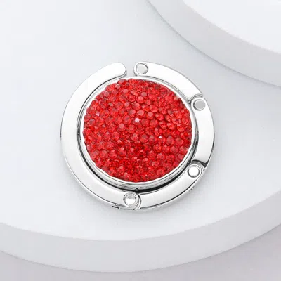 Fashnzfab Bling Folding Table Purse Bag Hook Hanger In Red