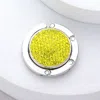 Fashnzfab Bling Folding Table Purse Bag Hook Hanger In Yellow