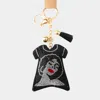Fashnzfab Bling Girl Accented T-shirts Tassel Keychain In Multi