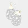 Fashnzfab Bling Glitter Star Pattern Accented Teardrop Earrings In Multi