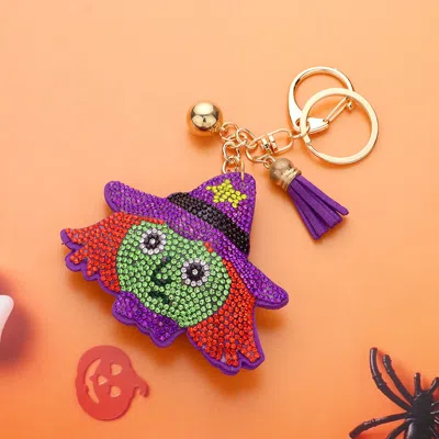 Fashnzfab Bling Halloween Witch Keychain / Bag Charm In Multi
