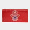 Fashnzfab Bling Hand Evening Clutch Crossbody Bag In Red