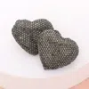 Fashnzfab Bling Heart Earrings - Hematite In Gray