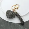 Fashnzfab Bling Heart Keychain /bag Charm In Black