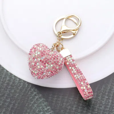 Fashnzfab Bling Heart Keychain /bag Charm In Multi