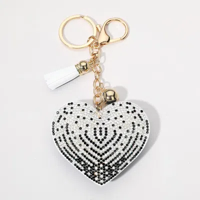 Fashnzfab Bling Heart Tassel Keychain In Multi