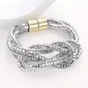 Fashnzfab Bling Knot Magnetic Bracelet Clear, Gold In Multi