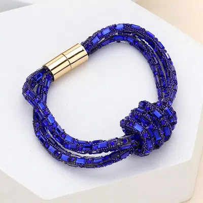Fashnzfab Bling Knot Magnetic Bracelet Royal Blue