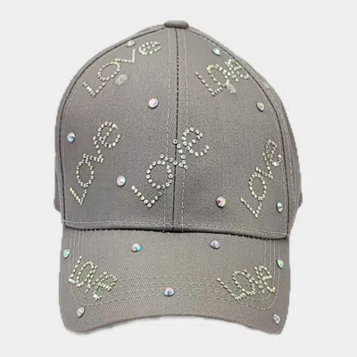 Fashnzfab Bling Love Message Patterned Baseball Cap In Black