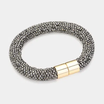 Fashnzfab Bling Magnetic Bracelet - Hematite In Blue