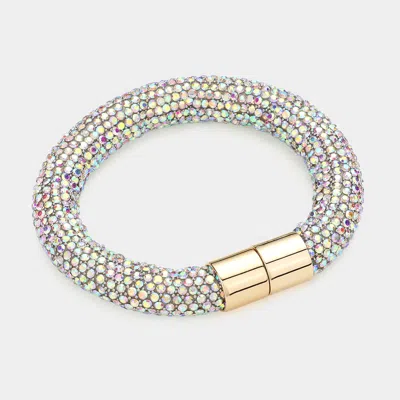 Fashnzfab Bling Magnetic Bracelet Ab In Multi