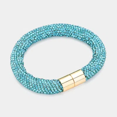 Fashnzfab Bling Magnetic Bracelet Aqua In Blue