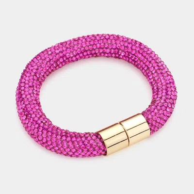 Fashnzfab Bling Magnetic Bracelet Fuchsia In Purple