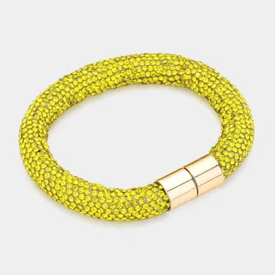 Fashnzfab Bling Magnetic Bracelet Yellow In Green
