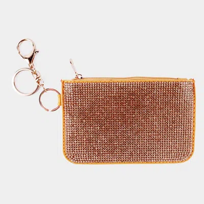 Fashnzfab Bling Mini Pouch / Keychain In Gold