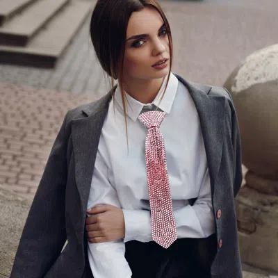 Fashnzfab Bling Neck Tie Necklace In Pink