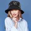 Fashnzfab Bling Open Circle Link Bucket Hat In Black
