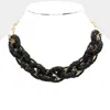Fashnzfab Bling Oval Link Necklace In Black