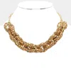 Fashnzfab Bling Oval Link Necklace In Gold