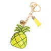 Fashnzfab Bling Pineapple Tassel Keychain In Yellow