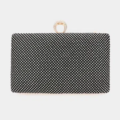Fashnzfab Bling Rectangle Evening Clutch Bag In Black