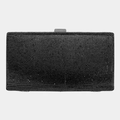 Fashnzfab Bling Rectangle Evening Clutch / Crossbody Bag In Black