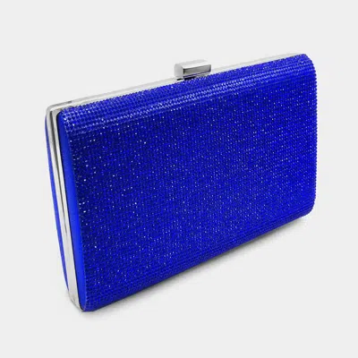 Fashnzfab Bling Rectangle Evening Clutch / Crossbody Bag In Blue