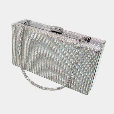Fashnzfab Bling Rectangle Evening Tote / Clutch / Crossbody Bag In Multi