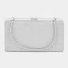 Fashnzfab Bling Rectangle Evening Tote / Clutch / Crossbody Bag In Silver
