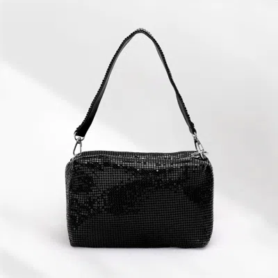 Fashnzfab Bling Rectangle Tote / Crossbody Bag In Black