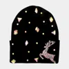Fashnzfab Bling Reindeer Beanie Hat In Black