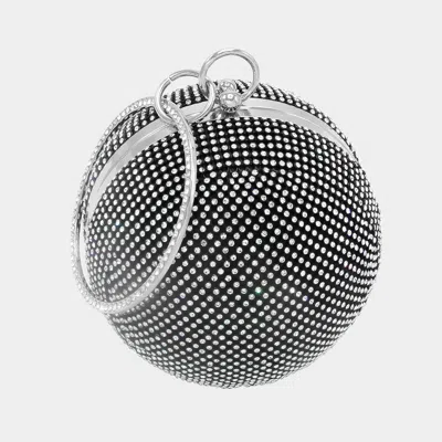 Fashnzfab Bling Round Ball Evening Tote / Crossbody Bag In Black