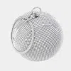 Fashnzfab Bling Round Ball Evening Tote / Crossbody Bag In Silver