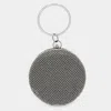 Fashnzfab Bling Round Evening Tote / Crossbody Bag In Black