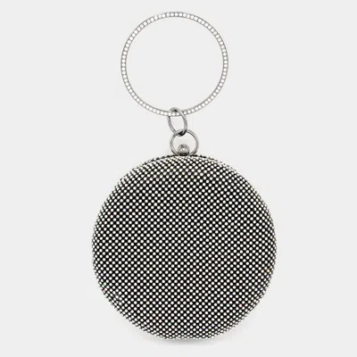 Fashnzfab Bling Round Evening Tote / Crossbody Bag In Black