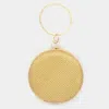 Fashnzfab Bling Round Evening Tote / Crossbody Bag In Gold