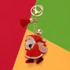 Fashnzfab Bling Santa Claus Tassel Keychain In Red