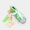 Fashnzfab Bling Shoe Tassel Keychain In Green