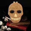 Fashnzfab Bling Skull Evening Clutch / Shoulder Bag In Gold