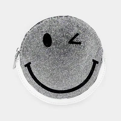 Fashnzfab Bling Smile Crossbody Bag In White