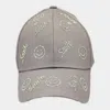 Fashnzfab Bling Smile Message Smile Face Patterned Baseball Cap In Gray