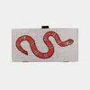 Fashnzfab Bling Snake Rectangle Evening Clutch / Crossbody Bag In Silver