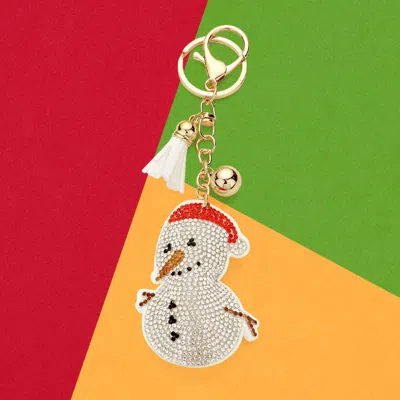 Fashnzfab Bling Snowman Tassel Keychain In Multi
