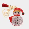 Fashnzfab Bling Snowman Tassel Keychain In Red