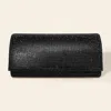 Fashnzfab Bling Solid Evening Clutch / Crossbody Bag In Black