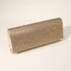 Fashnzfab Bling Solid Evening Clutch / Crossbody Bag In Gold