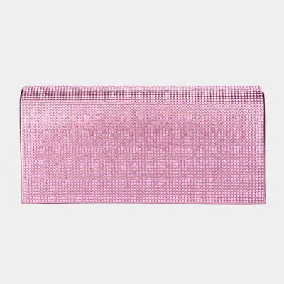 Fashnzfab Bling Solid Evening Clutch Crossbody Bag In Pink