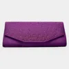 Fashnzfab Bling Solid Rectangle Evening Clutch / Crossbody Bag In Purple
