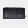 Fashnzfab Bling Solid Zipper Wallet In Black