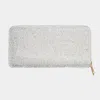 Fashnzfab Bling Solid Zipper Wallet In Silver